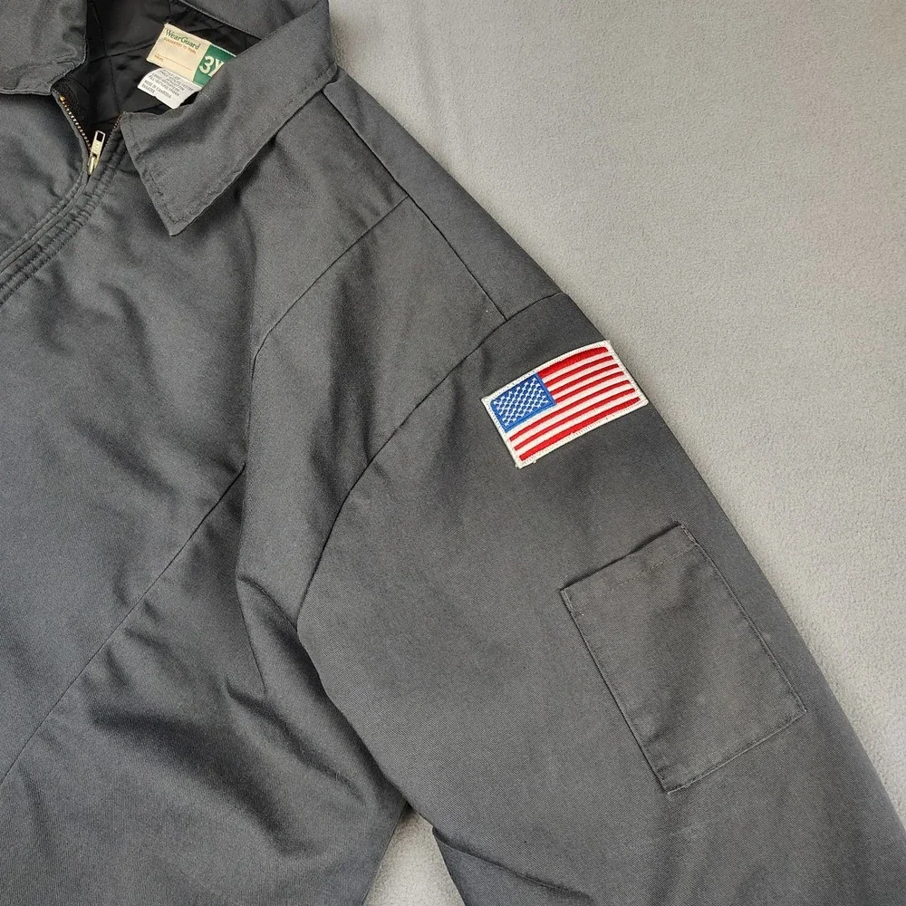 Vintage Wear Guard Jacket Men *Fits* 4XL 5XL Gray Quilted Lining Insulated‎ Coat